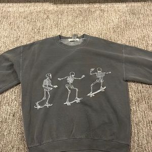 Urban outfitters skeleton dark gray crewneck